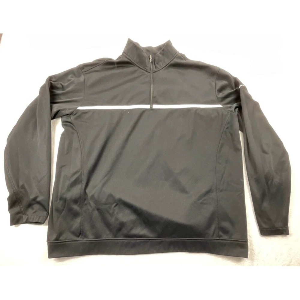 Nike Golf Tour Performance Track Jacket Men's XL Black Therma-Fit 100% Polyester